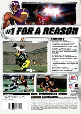 Madden NFL 2002 box cover back